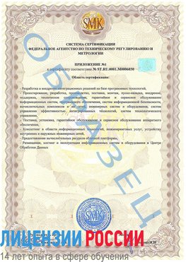 Образец сертификата соответствия (приложение) Рославль Сертификат ISO 27001